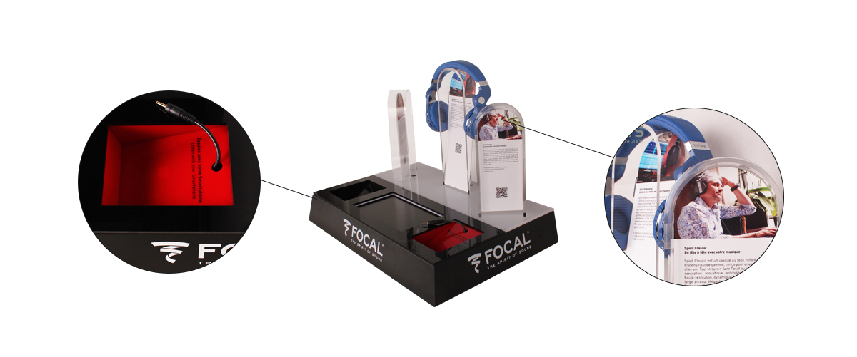 定制黑色PVC和亞克力燈塊HIFI音箱盒耳機展示架 定制黑色PVC和亞克力燈塊HIFI音箱盒耳機展示架