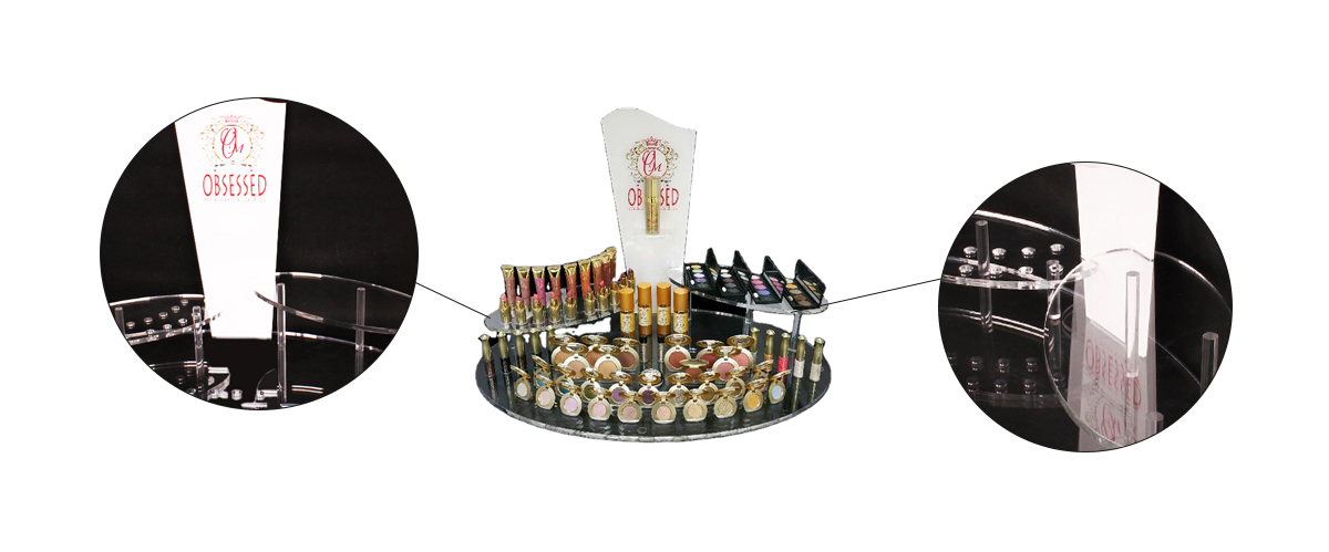 多功能眼影口紅亞克力彩妝柜臺(tái)展示架 多功能眼影口紅亞克力彩妝柜臺(tái)展示架